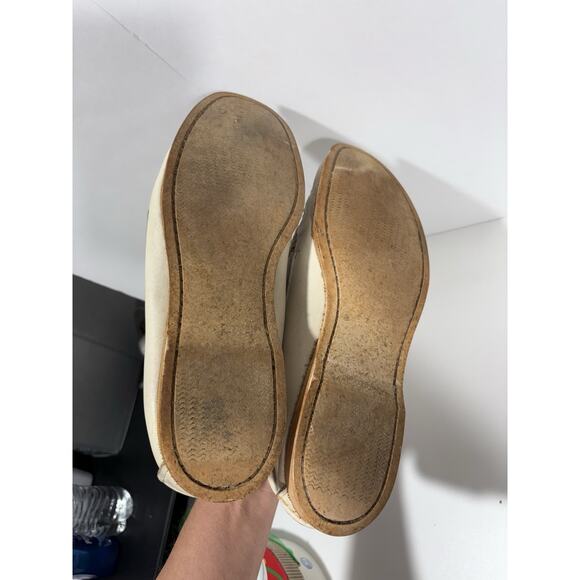 Vintage RHM Dockwear Mens Beige Leather Hand Sewed Shoe Sider Docksider Sz 10.5 - Picture 5 of 9